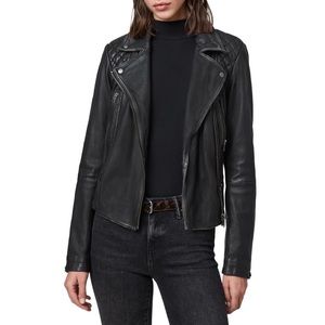 All Saints leather Cargo Biker Jacket NWT